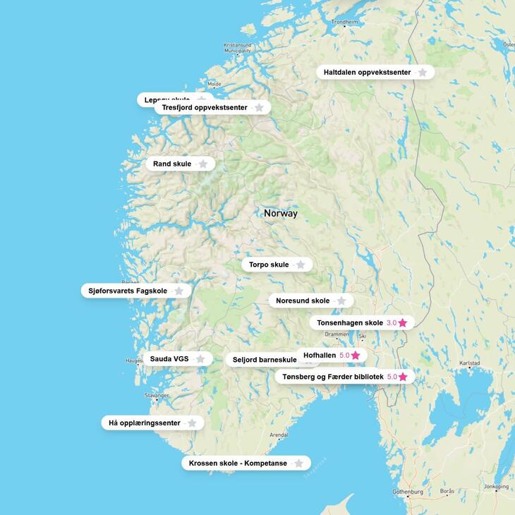 Kart over lokaler i norge